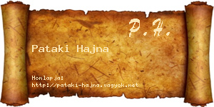 Pataki Hajna névjegykártya